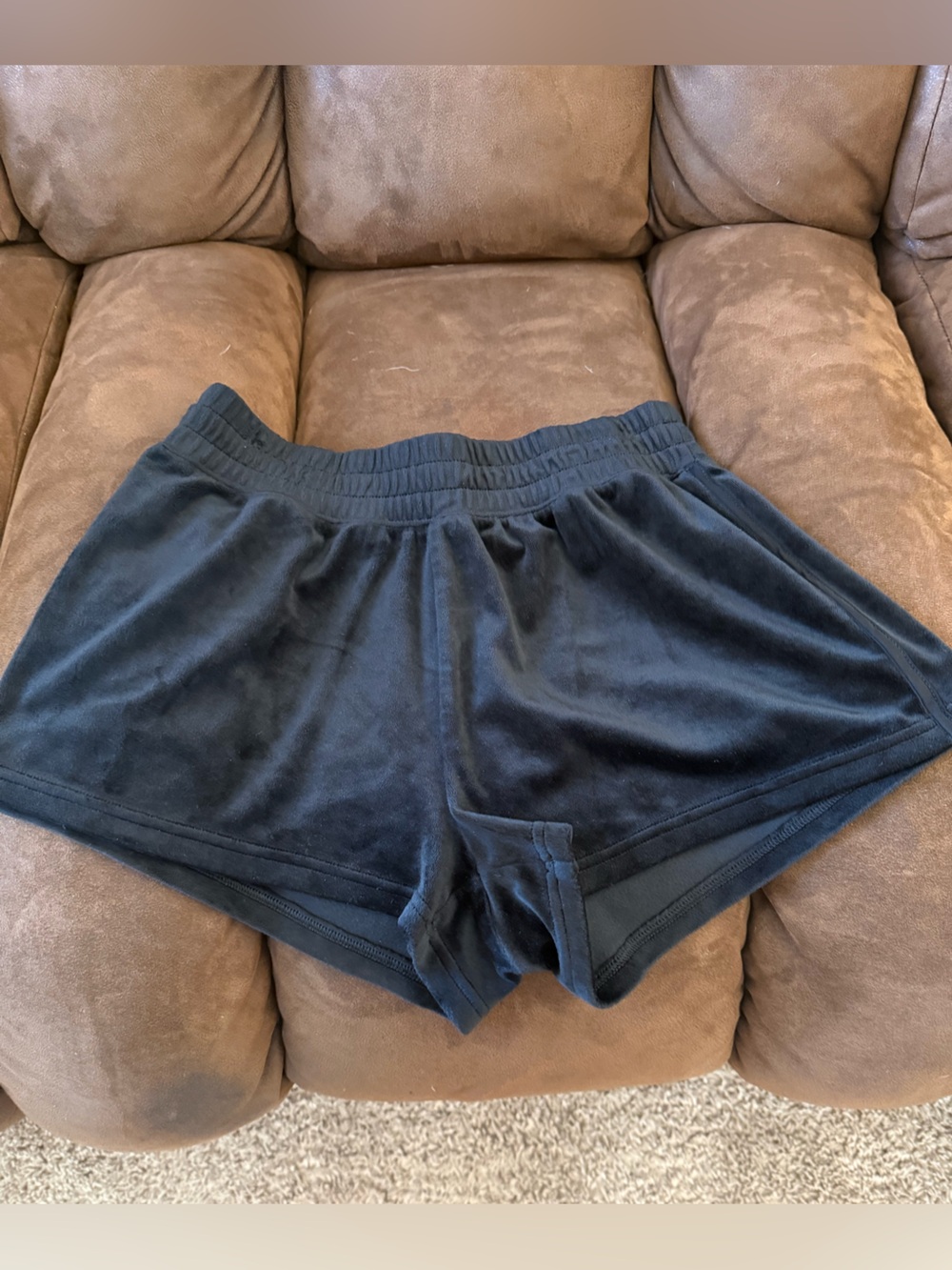 aerie Black Velour Athletic Lounge Shorts